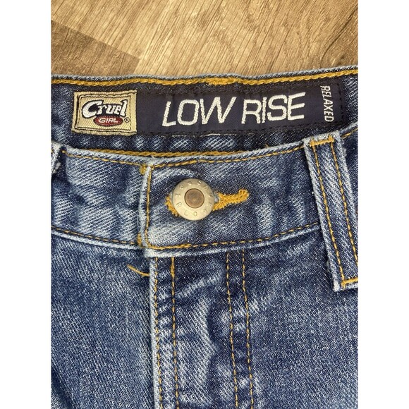 Cruel Girl Jeans Women 7L 29x34 Low Rise Relaxed Bootcut Dark Blue Denim Vtg Y2K - Picture 3 of 9